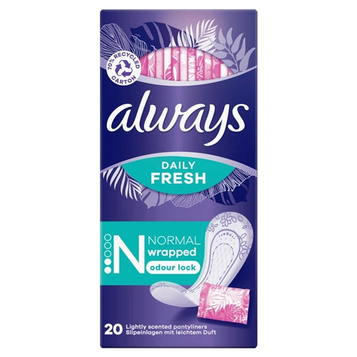 Always Daily Fresh Normal Wrapped Odour Lock Pack of 20 Always Daily Fresh Normal Wrapped Odour Lock Pack of 20